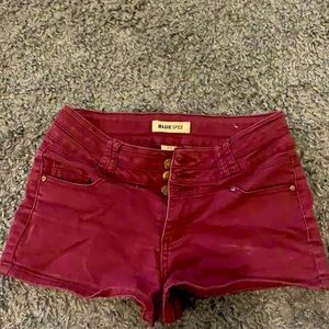 Maroon jean shorts